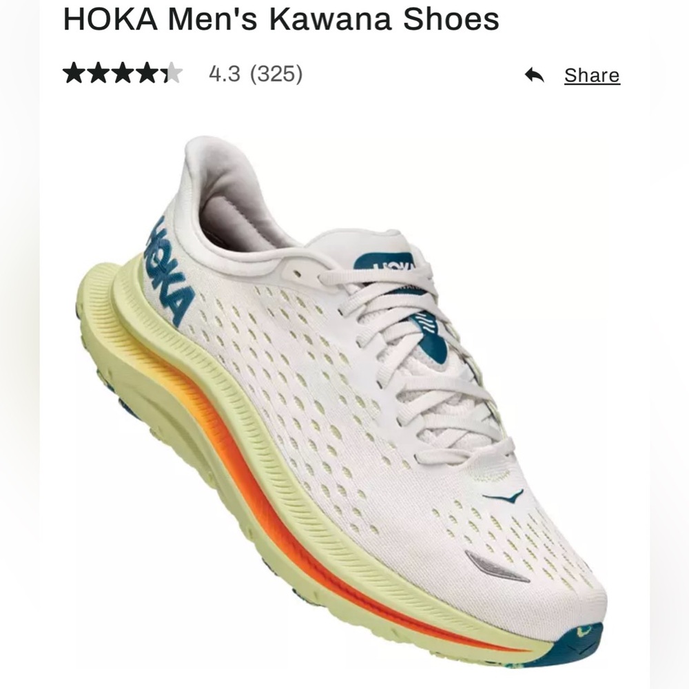 Men’s Hoka Kawana, color blanc de blanc, size 14